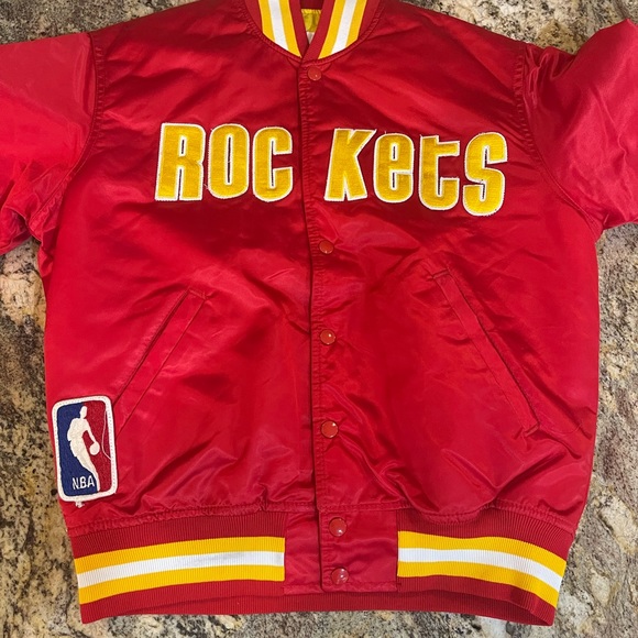 Vintage Mens Starter Houston Rockets Satin Jacket Size Medium- Red - Picture 2 of 15